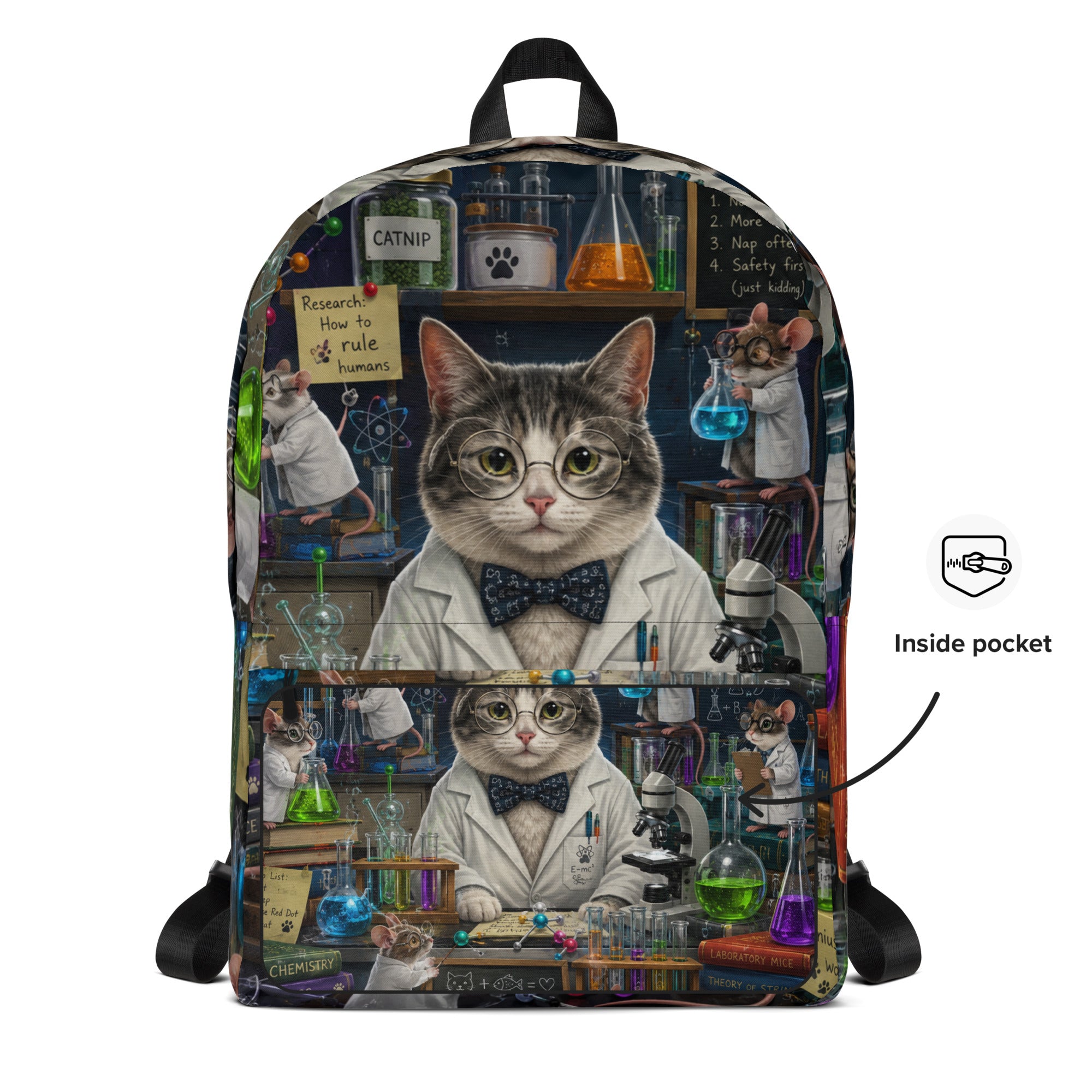 Original Funny Scientist Cat Laptop Backpack – Unique Designer School – Smart Choice