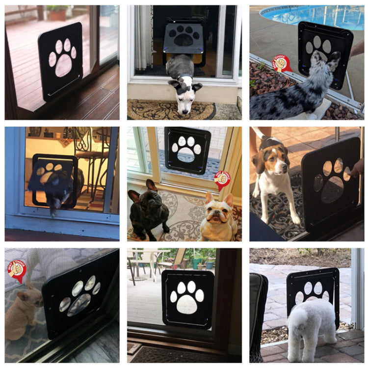 Gattaiola in plastica bloccabile a 4 vie per cani di taglia grande e gatti, per finestra con zanzariera, a sportello di sicurezza