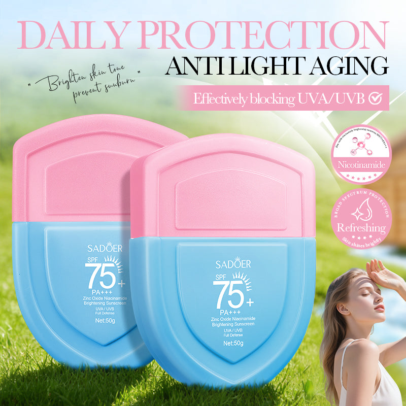 SADOER SPF 75+  Zinc Oxide Niacinamide Brightening Sunscreen 50g