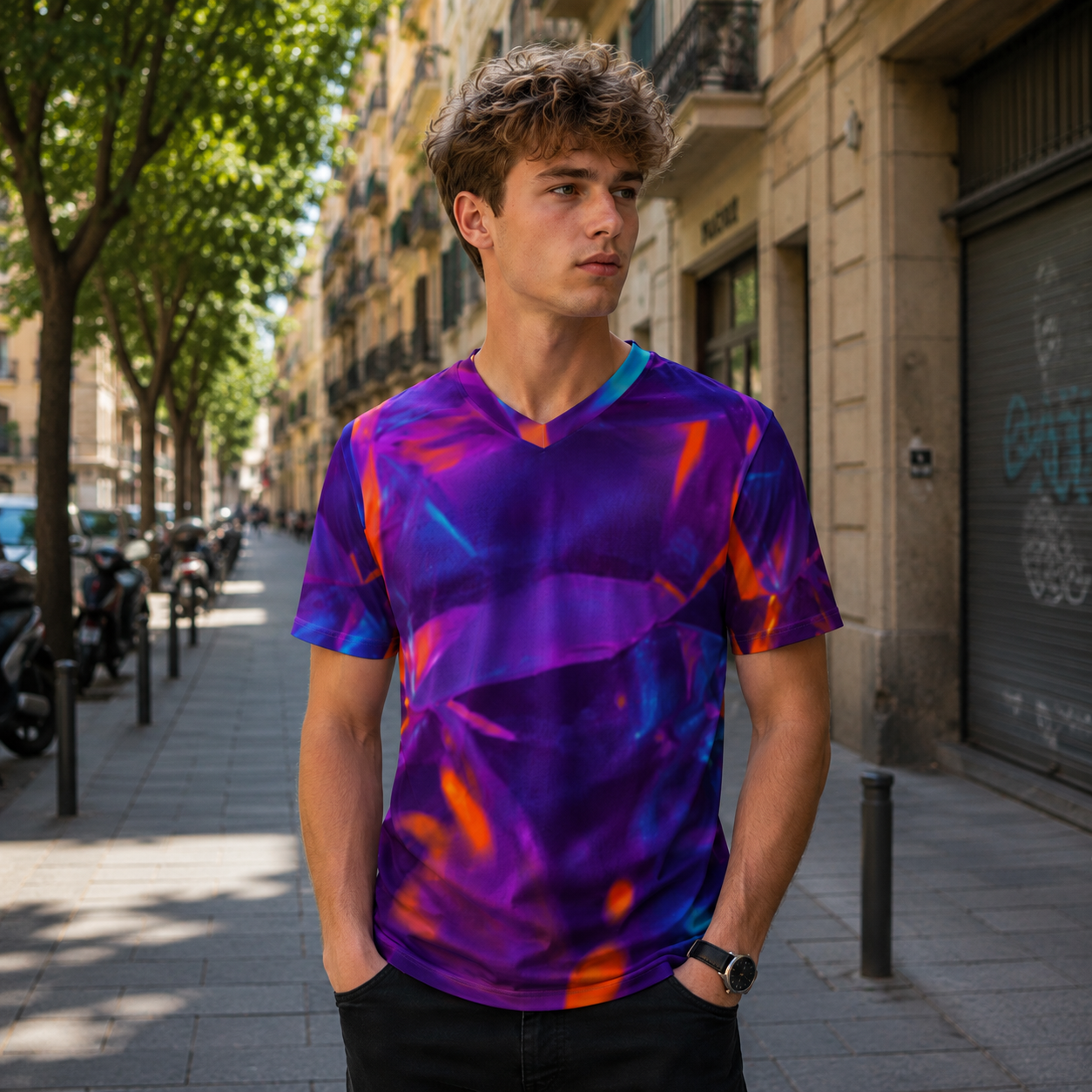 Vibrant Geometric Graphic T-Shirt