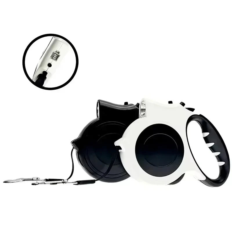 Retractable Dog Leash with LED Light 5M | Automatic Lock for Medium & Large Dogs