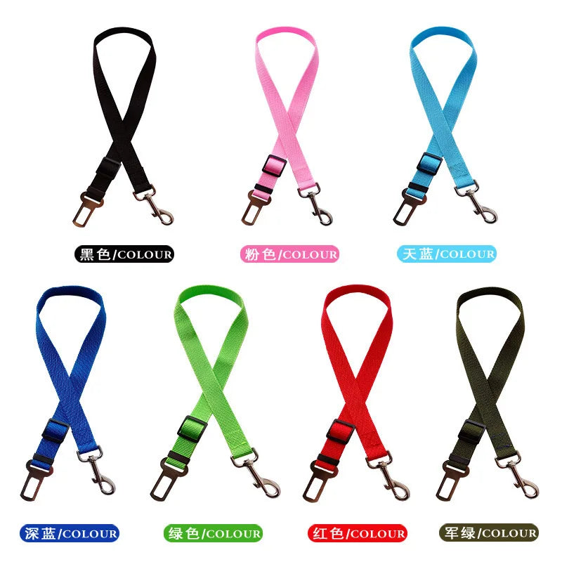 Adjustable Dog Car Seat Belt | Travel Safety Harness for Small & Large Dogs.