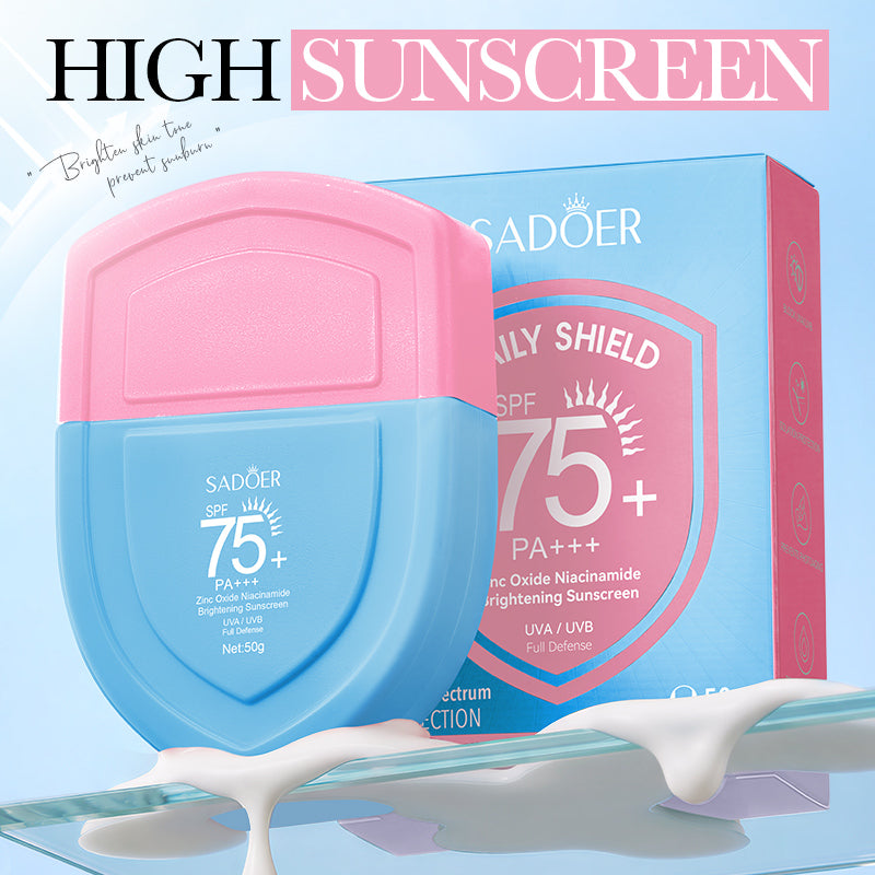 SADOER SPF 75+  Zinc Oxide Niacinamide Brightening Sunscreen 50g