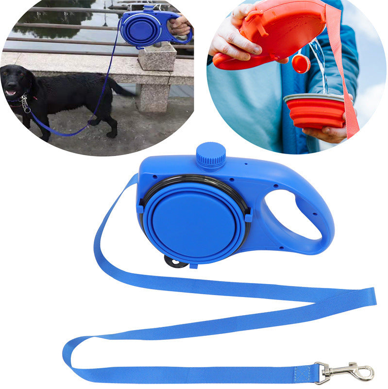 3 in 1 Dog Leash with Built in Water Bottle and Bowl (120cm )