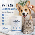 Pet Ear Cleaning Finger Wipes for Dogs & Cats | 50 Disposable Cleaning Wipes.